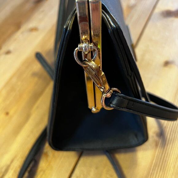 Dune London Black Faux Reptile Shoulder Bag with Gold Accents - Picture 7 of 16